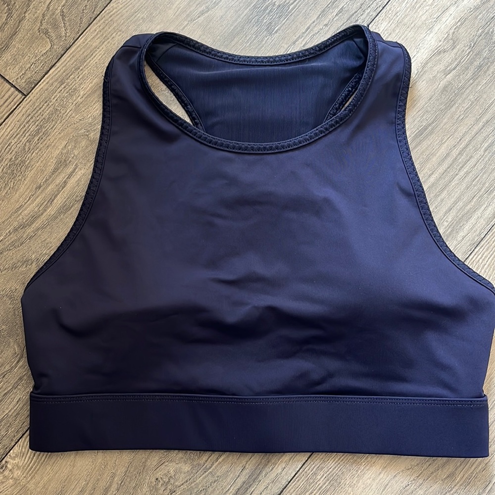Fabletics Deep Navy Trinity High Impact Sports Bra Large